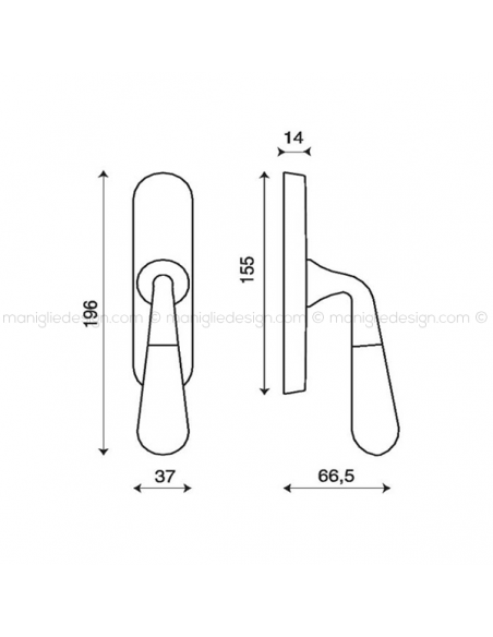 Maniglia cremonese per finestra Gemma Kleis 