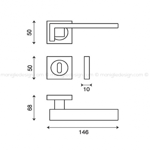 Maniglia per porta Grafite Kleis foro yale