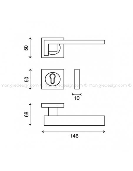 Maniglia per porta Grafite Kleis foro yale