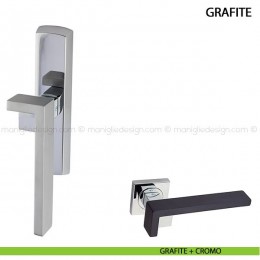 Maniglia cremonese per finestra Grafite Kleis silver + cromo 2