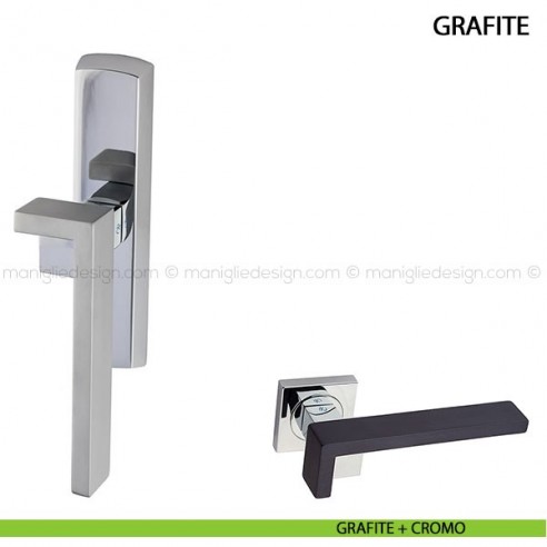 Maniglia cremonese per finestra Grafite Kleis silver + cromo