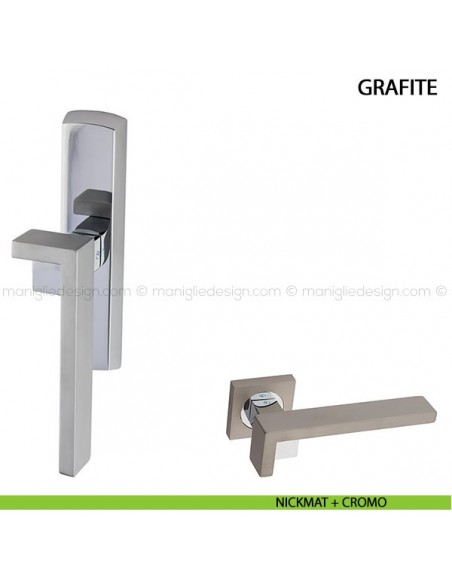 Maniglia cremonese per finestra Grafite Kleis silver + cromo