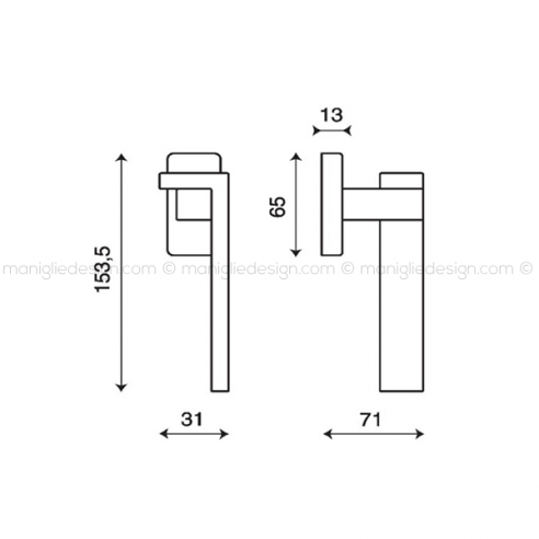 Maniglia martellina DK per finestra Grafite Kleis