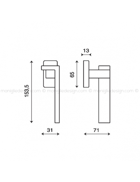 Maniglia martellina DK per finestra Grafite Kleis