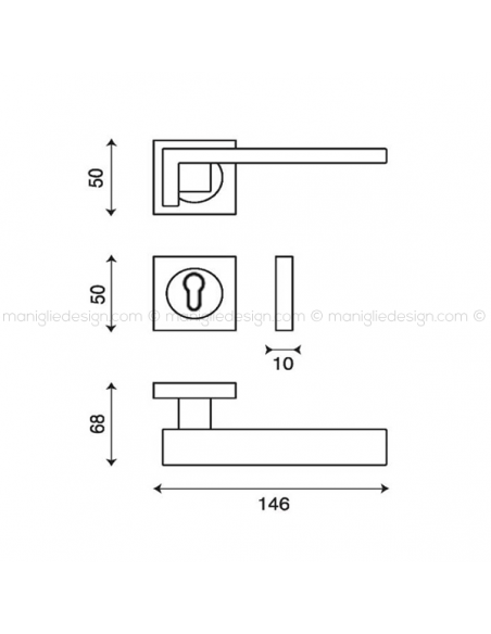 Maniglia per porta La Kleis foro yale