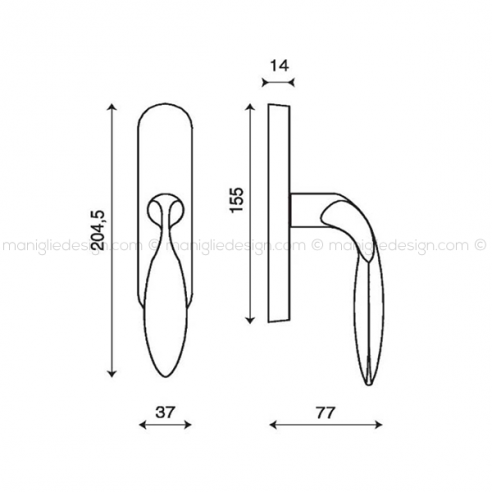 Maniglia cremonese per finestra Libya Kleis