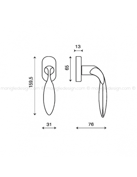 Maniglia martellina DK per finestra Libya Kleis