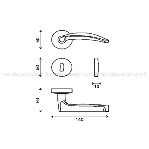 Maniglia per porta Manos Kleis foro yale