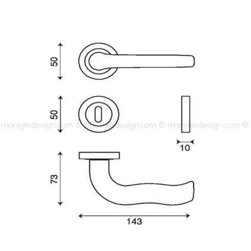 Maniglia per porta Minerva Kleis foro yale