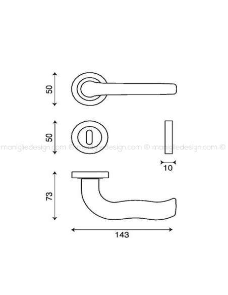 Maniglia per porta Minerva Kleis foro yale