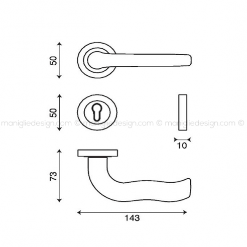 Maniglia per porta Minerva Kleis foro yale