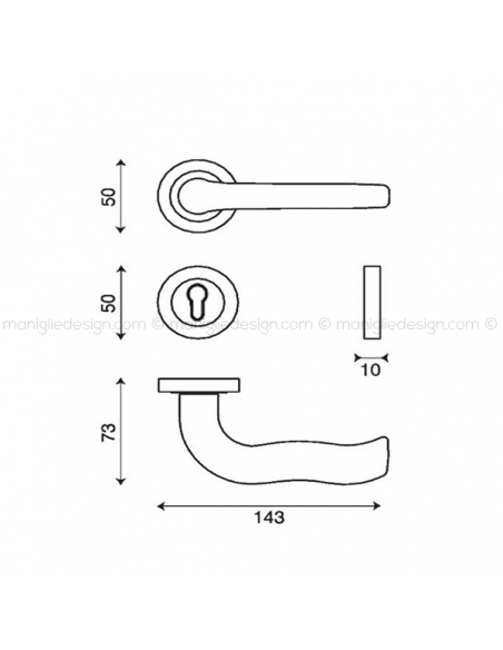 Maniglia per porta Minerva Kleis foro yale