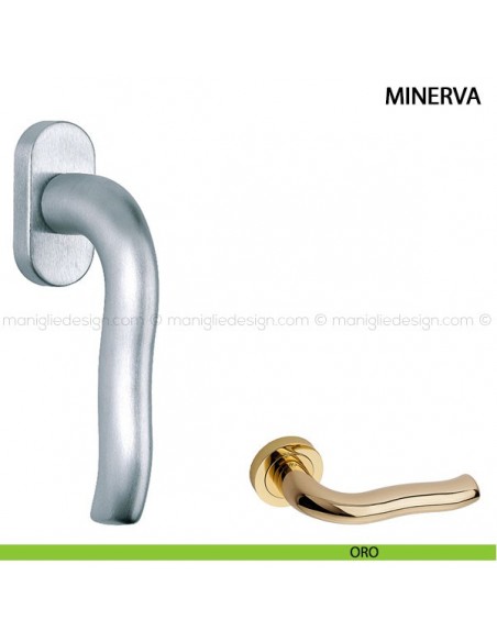 Maniglia martellina DK per finestra Minerva Kleis disegno