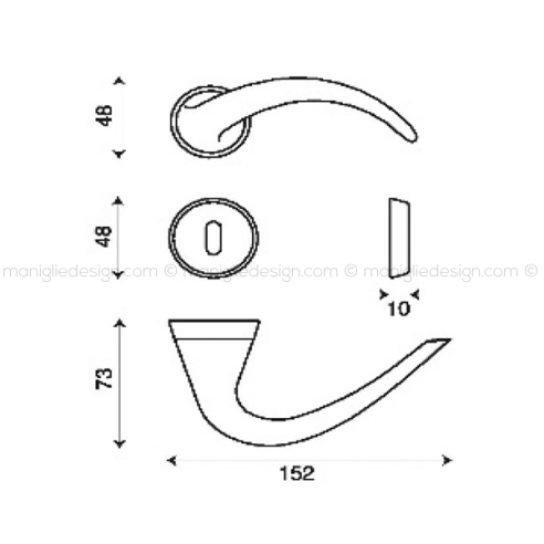Maniglia per porta Sinn Kleis foro yale