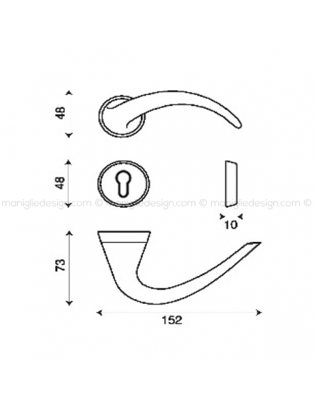 Maniglia per porta Sinn Kleis foro yale