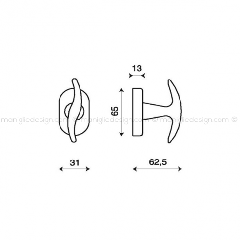 Maniglia martellina DK per finestra Sinn Kleis
