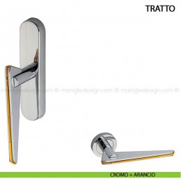 Maniglia cremonese per finestra Tratto Kleis cromo satinato + trasparente 2