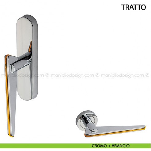 Maniglia cremonese per finestra Tratto Kleis cromo satinato + trasparente