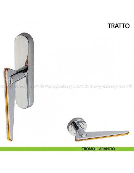 Maniglia cremonese per finestra Tratto Kleis cromo satinato + trasparente