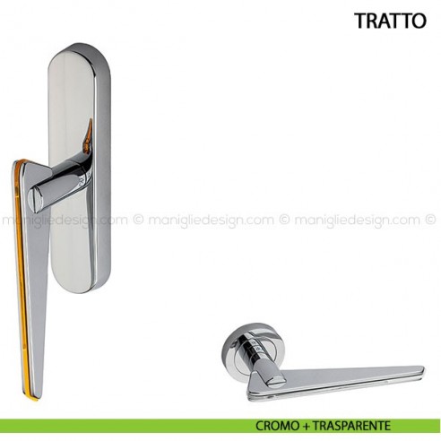 Maniglia cremonese per finestra Tratto Kleis cromo satinato + trasparente