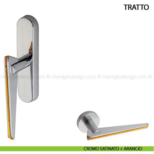 Maniglia cremonese per finestra Tratto Kleis cromo satinato + trasparente