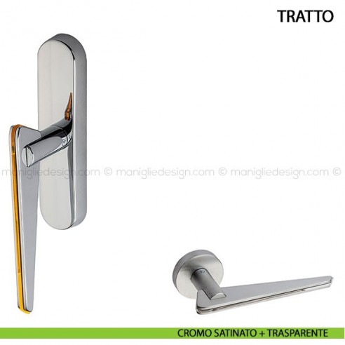 Maniglia cremonese per finestra Tratto Kleis cromo satinato + trasparente