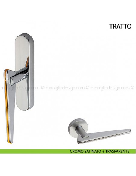 Maniglia cremonese per finestra Tratto Kleis cromo satinato + trasparente