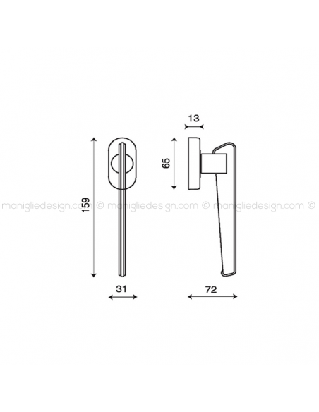 Maniglia martellina DK per finestra Tratto Kleis
