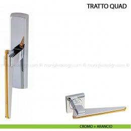 Maniglia cremonese per finestra Tratto Quad Kleis cromo satinato + trasparente 2