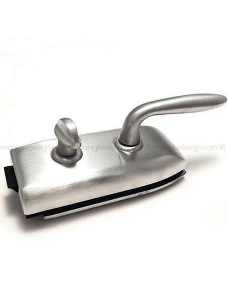 Serratura per porta in vetro foro maniglia con nottolino WC SER001FM