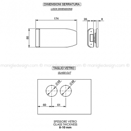 Incontro per doppia porta in vetro SER001IN 2
