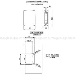 Incontro per doppia porta in vetro SER004IN 2