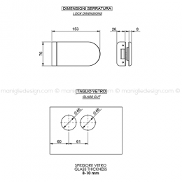 Incontro per doppia porta in vetro SER007IN 2
