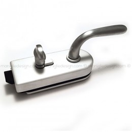 Serratura per porta in vetro foro maniglia con nottolino WC SER008WC