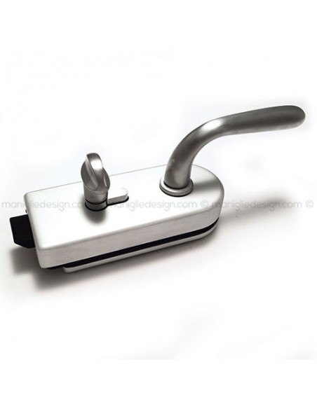 Serratura per porta in vetro foro maniglia con nottolino WC SER008WC