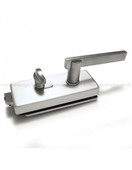 Serratura per porta in vetro foro maniglia con nottolino WC SER009WC