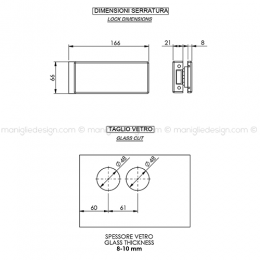 Incontro per doppia porta in vetro SER009IN 2