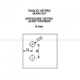 Incontro magnetico per doppia porta in vetro SER018IN 2