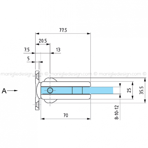 Cerniera automatica per porta in vetro apertura 0+90-90 CER401S