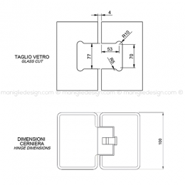 Cerniera automatica vetro-vetro apertura 0-90+90 CER403S 2