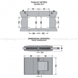 Cerniera idraulica vetro-vetro apertura 0-90+90 CER428S 2