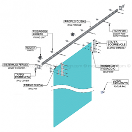 Sistema scorrevole per porta in vetro SCO104V1 2