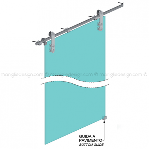 Sistema scorrevole per porta in vetro SCO107V1