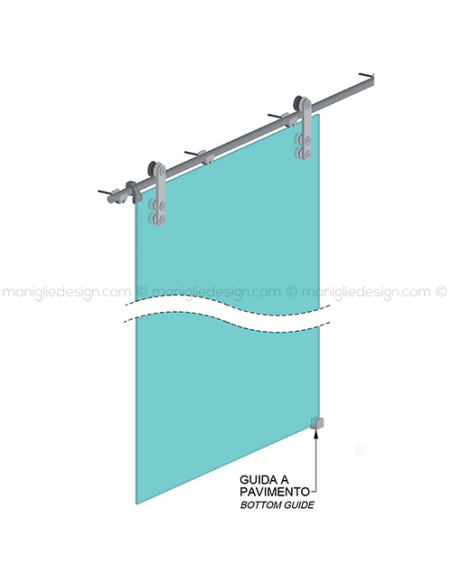 Sistema scorrevole per porta in vetro SCO107V1
