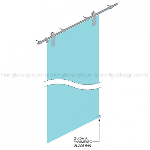 Sistema scorrevole per porta in vetro SCO108V1