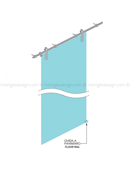 Sistema scorrevole per porta in vetro SCO108V1