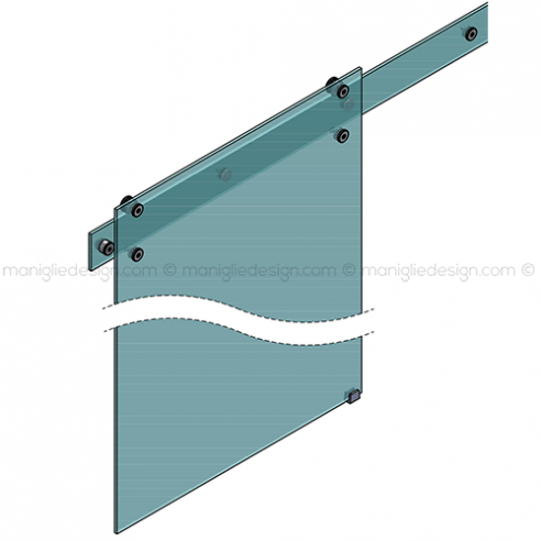 Sistema scorrevole per porta in vetro SCO120V1