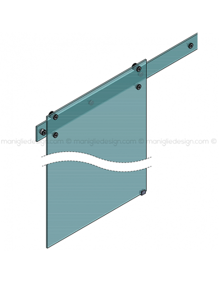 Sistema scorrevole per porta in vetro SCO120V1