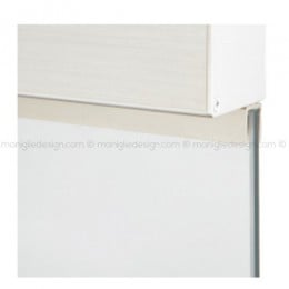 Scorrevole per vetro con veletta minimale e ammortizzatore fissaggio a parete e soffitto con vetro fisso SCO210V5