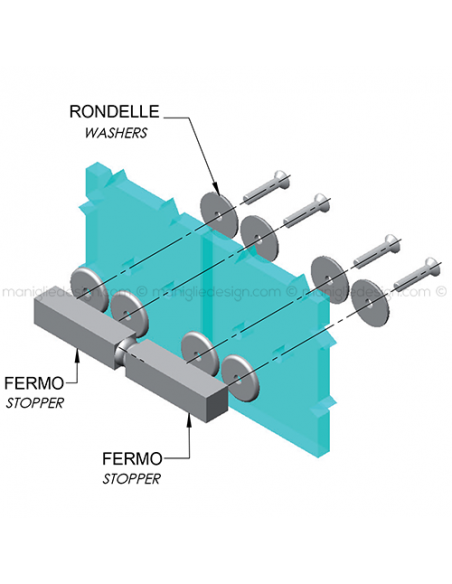Assieme fermo inferiore porte scorrevoli in vetro ACV004